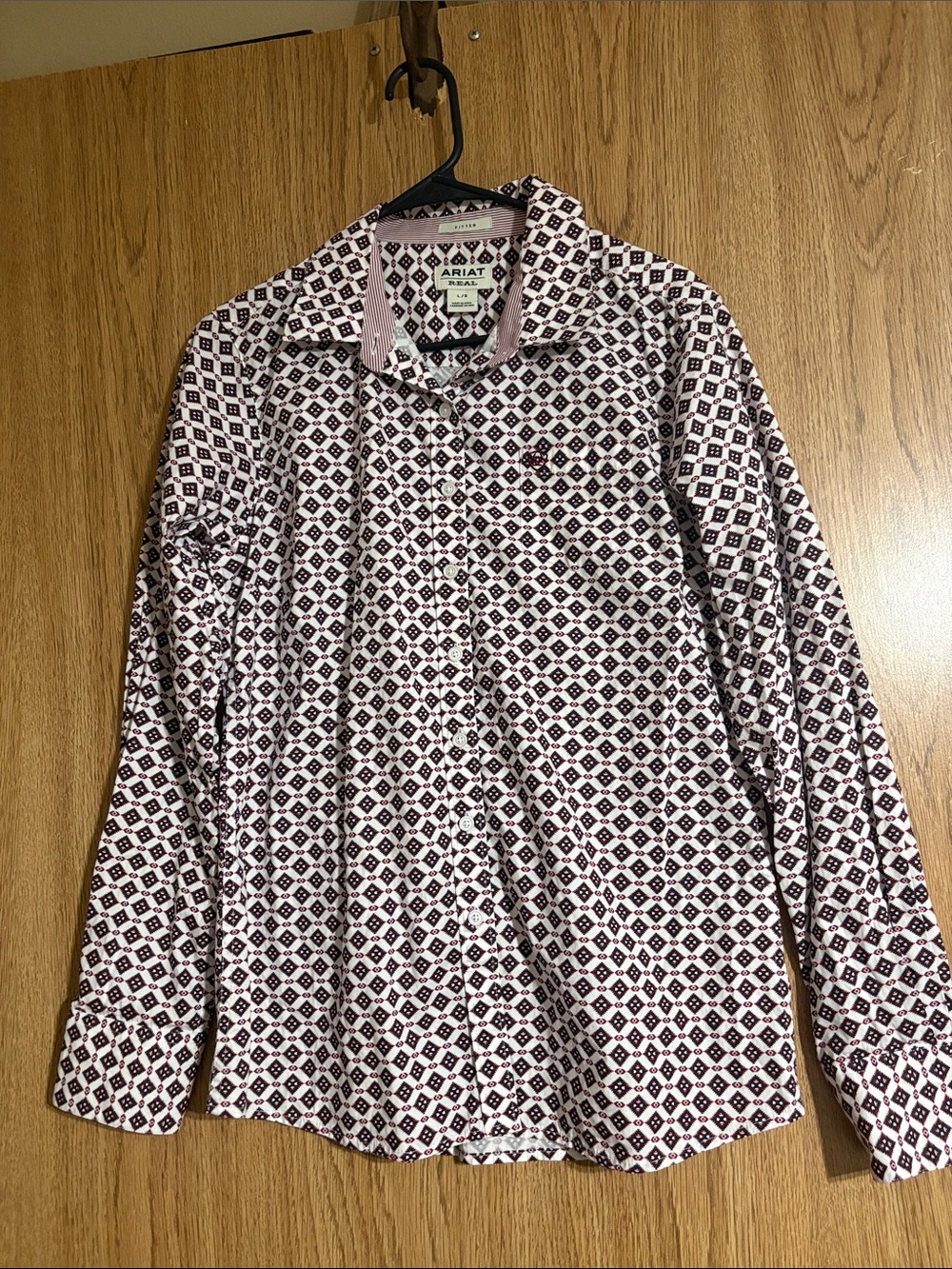Ariat Women's Pink and Black Geometric Button-Down Shirt